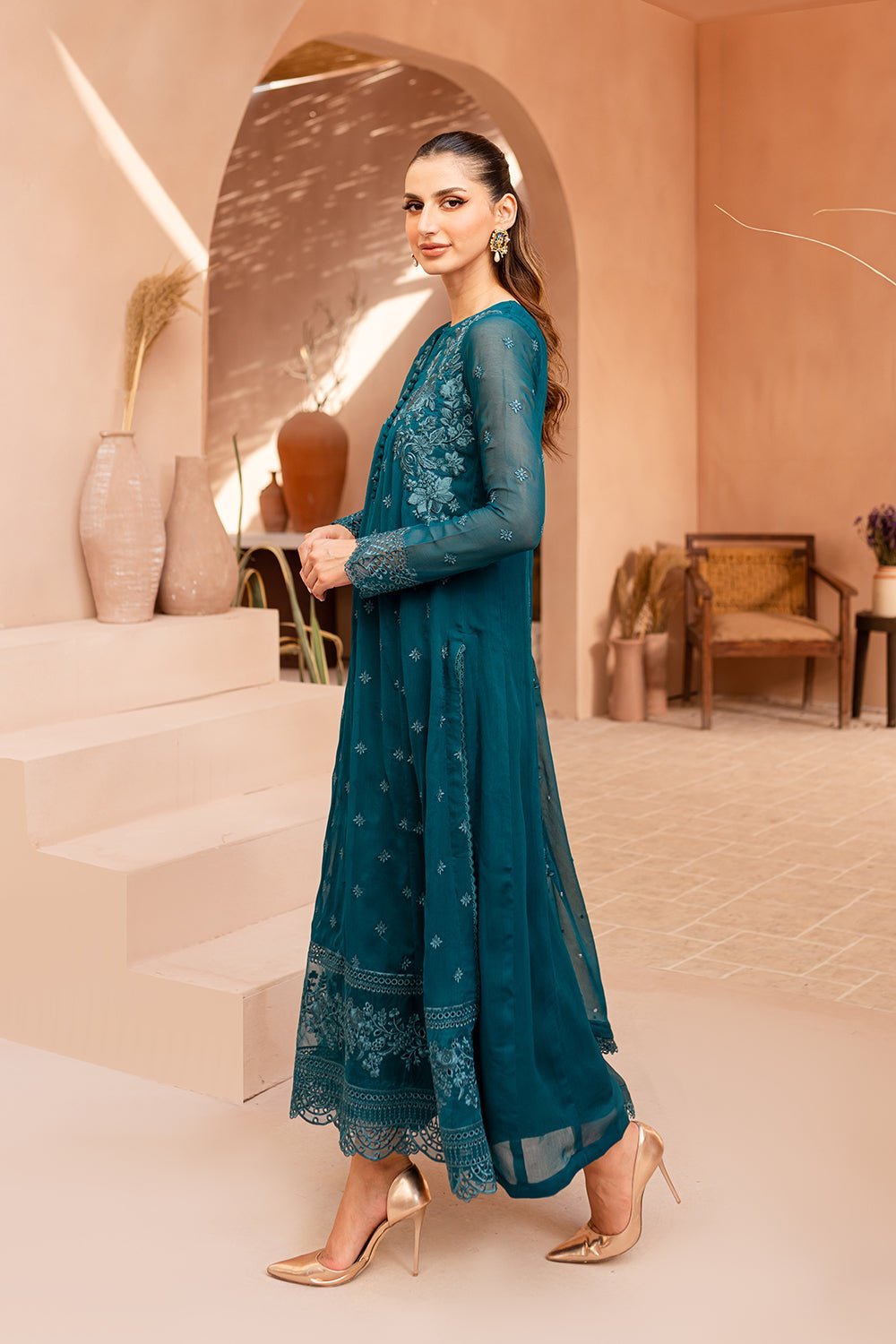 Caribbean Charm Azure Ensembles Feative 3pcs Eid 2024 Collection 106 gulbuy.com