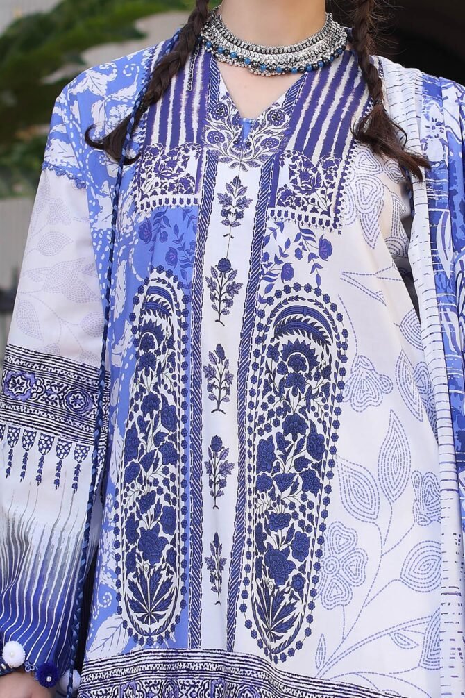 printed lawn dupatta printed lawn shirt dyed trouser gulahmed bottom cl 52509 2