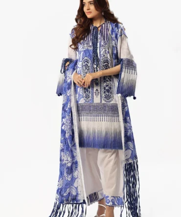 printed lawn dupatta printed lawn shirt dyed trouser gulahmed bottom cl 52509 3