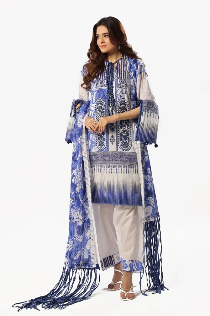 printed lawn dupatta printed lawn shirt dyed trouser gulahmed bottom cl 52509 3