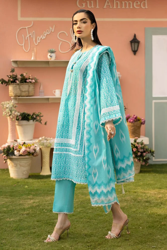 printed lawn dupatta shirt dyed trouser gulahmed sd 52111 bottom