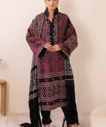 printed lawn shirt dupatta dyed trouser gulahmed cl 52623 front