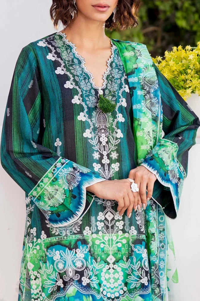 printed lawn shirt dupatta dyed trouser gulahmed sd 52113 close