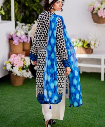 printed lawn shirt dupatta dyed trouser gulahmed sd 52114 back