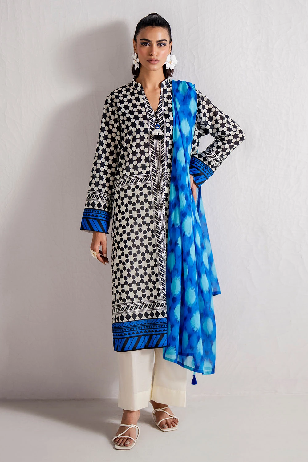 printed lawn shirt dupatta dyed trouser gulahmed sd 52114 full