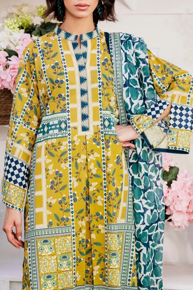 printed lawn shirt dupatta dyed trouser gulahmed sd 52115 close