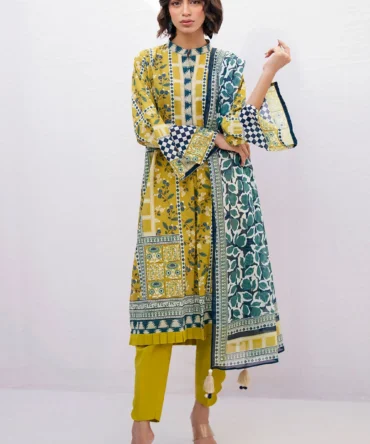 printed lawn shirt dupatta dyed trouser gulahmed sd 52115 full