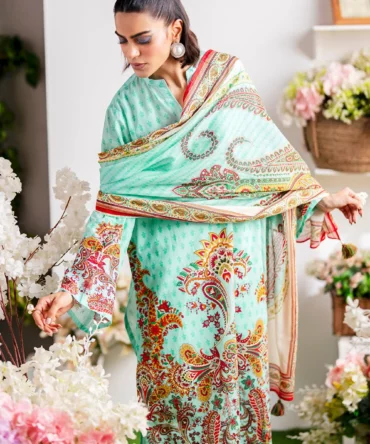 printed lawn shirt dupatta dyed trouser gulahmed sd 52116 half