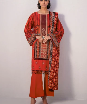 printed lawn shirt dupatta dyed trouser gulahmed sd 52117 front