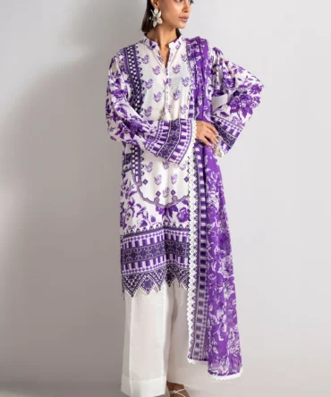 printed lawn shirt dupatta dyed trouser gulahmed sd 52118 full