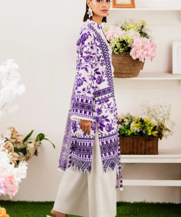 printed lawn shirt dupatta dyed trouser gulahmed sd 52118 side