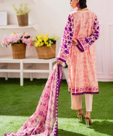printed lawn shirt dupatta dyed trouser gulahmed sd 52119 back