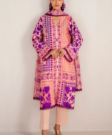 printed lawn shirt dupatta dyed trouser gulahmed sd 52119 full