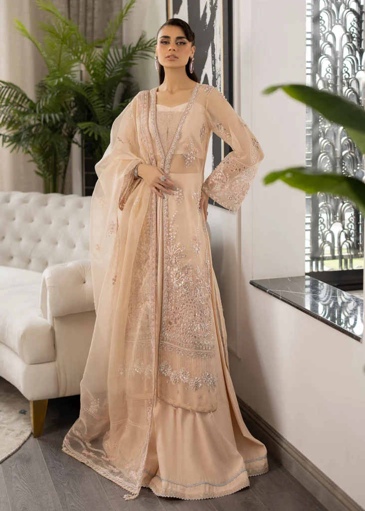 La more By Sardinia Embroidered Organza Unstitched Suit 3 Piece SRD23LM SR-103 Blooming Bud - Wedding Collection