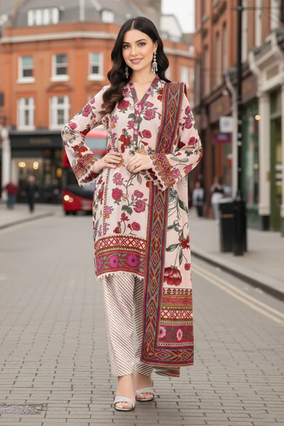 So Kamal 3pc Printed Karandi Suit Dpw 5127 House Of Faiza