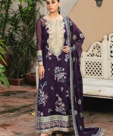 FSU 5650 3 chiffon embroidered dresses in pakistan