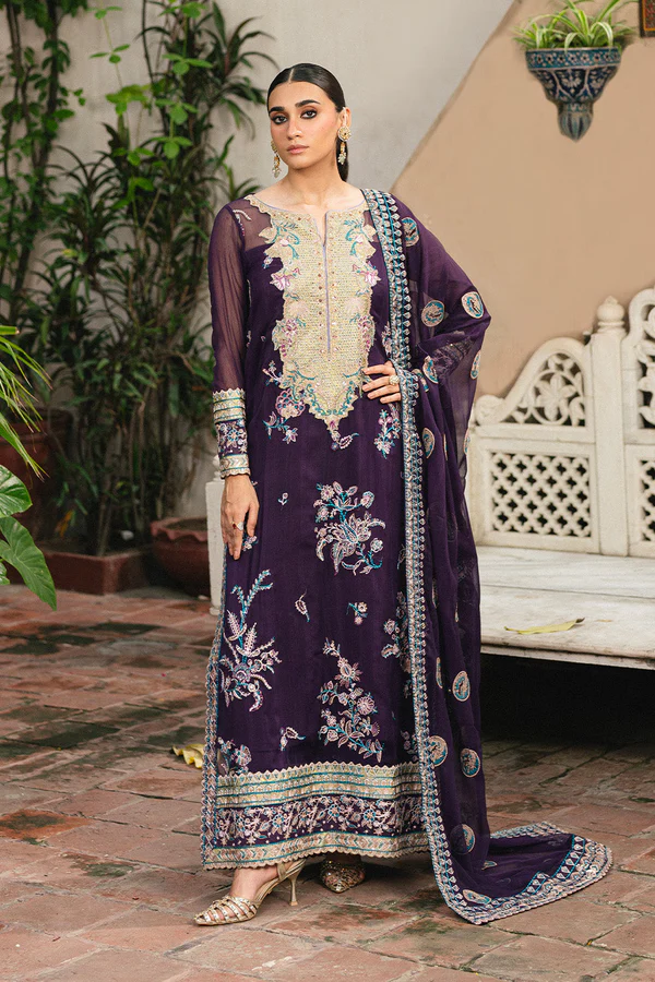 FSU 5650 3 chiffon embroidered dresses in pakistan