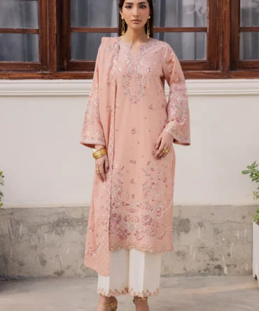 Peach Line 3Pc Festive Embroidered Lawn BATIK 25195460919342