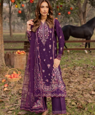 Purple Garden 3Pc Festive Embroidered Lawn BATIK 25207732928558