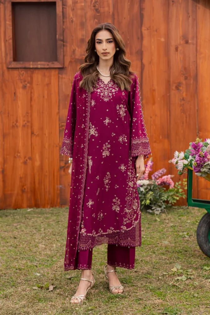 Batik 3Pc Embroidered Lawn Suit Rubba - House Of Faiza