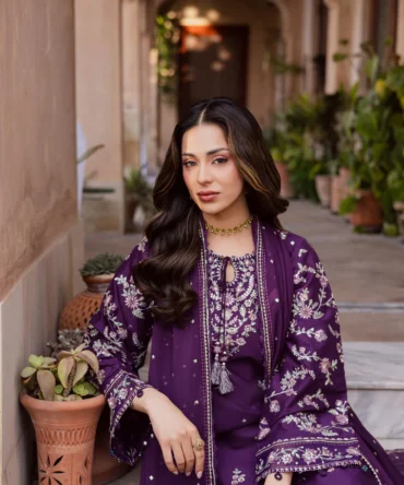 Plum Haze 3Pc Festive Embroidered Lawn BATIK 25239233822766