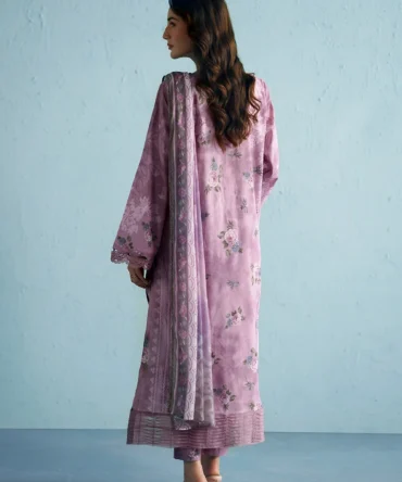 PinkLawnShirtwithChiffonDupattaandCottonTrouser SummerySky Vol1 31