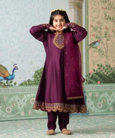 Kids Chambray Katan Frock 4114 Sha Posh Textile 237634492
