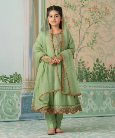 Kids Chambray Katan Frock 4114 Sha Posh Textile 237786079