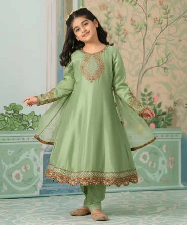 Kids Chambray Katan Frock 4114 Sha Posh Textile 237786214