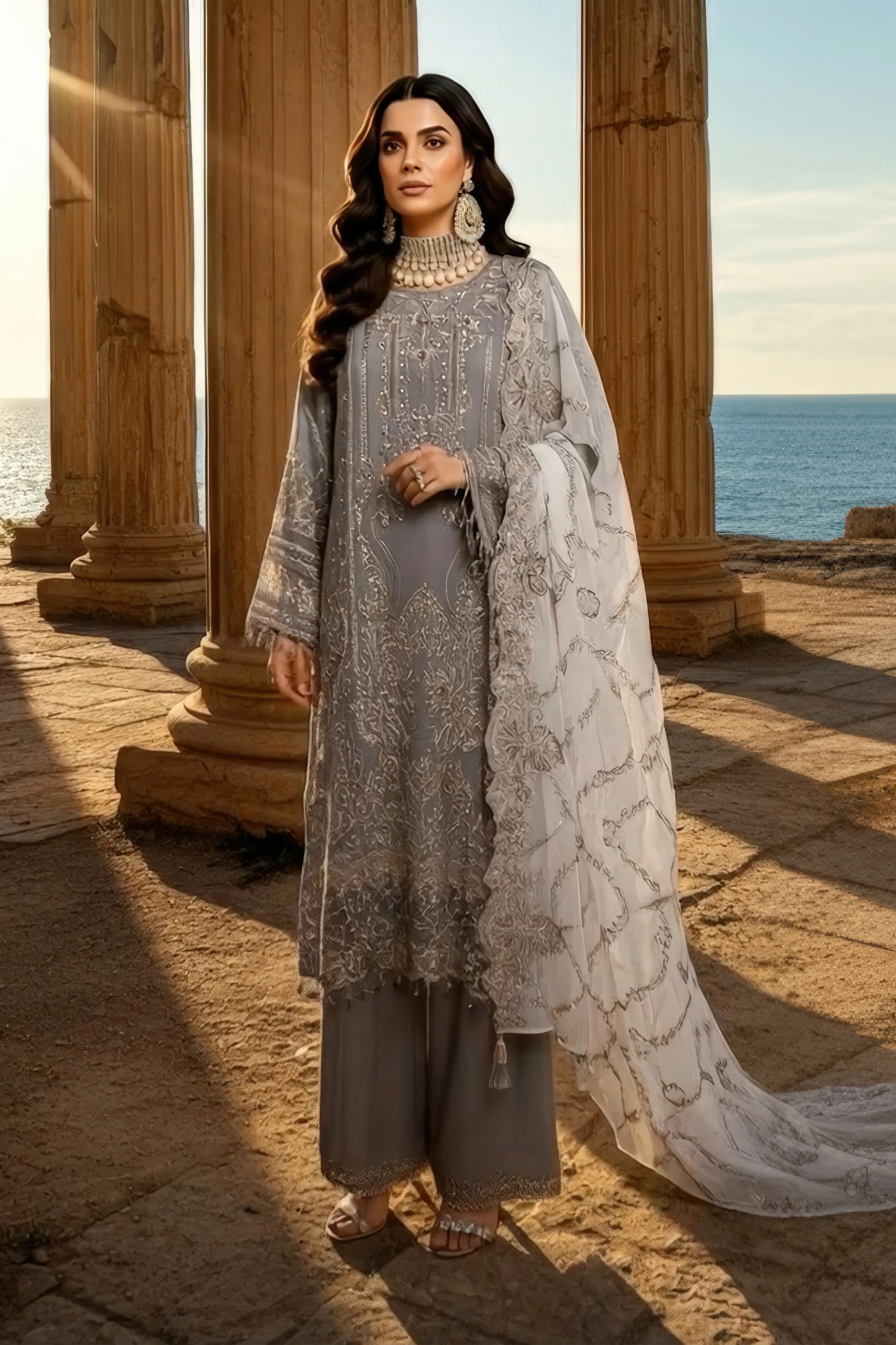 imrozia premium 3 piece suit unstitched dark grey i 246 lalezar 40997056905499